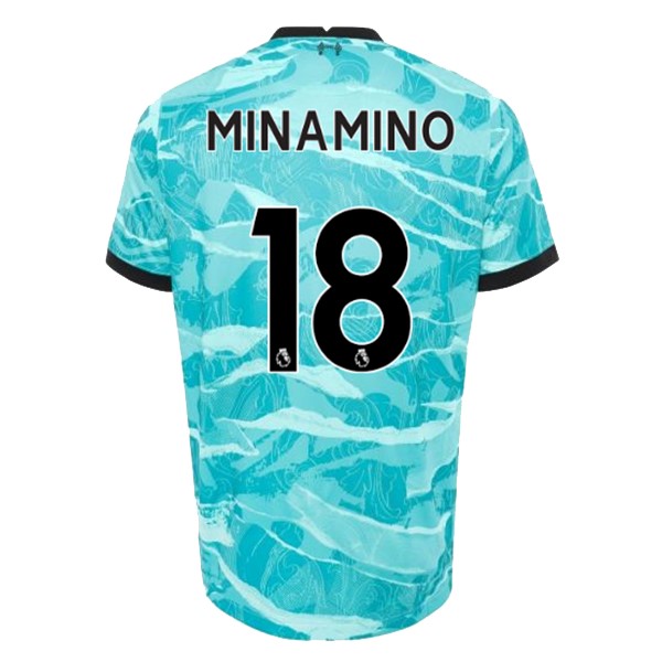 Trikot Liverpool NO.18 Minamino Auswarts 2020-21 Blau Fussballtrikots Günstig